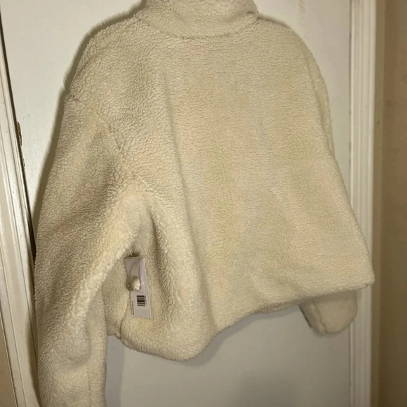 Just Fab faux shearling wrap jacket new with the tag bone white XXL - Picture 10 of 16